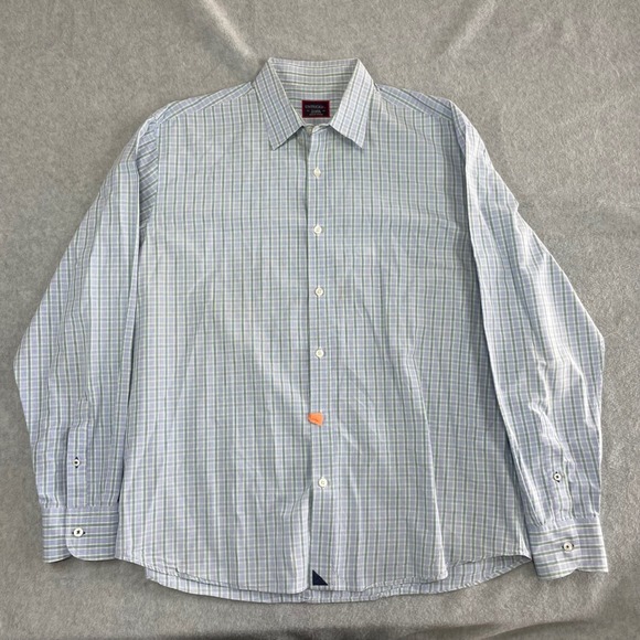 UNTUCKit Other - UNTUCKit Mens XL Long Sleeve Button Down Shirt Plaid Cotton Blue Green Cotton